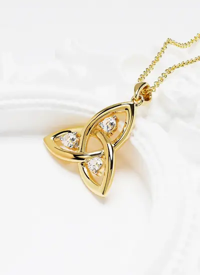 14K Gold Vermeil Trinity Knot Necklace